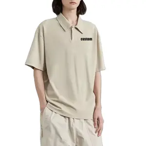 Custom Breathable Pique Stretch Elastic Cuffs Polo Shirt Three Buttons Casual Cotton Spandex Polo Shirt For Men