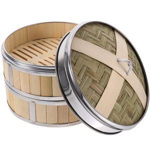 Vaporiera Impilabile Inserto <span class=keywords><strong>Padelle</strong></span> 10 in Bambu 14 Pollice Set Fabbrica Classico 2 Piano 6 Pollici Cinese en Vente - Product Image 1