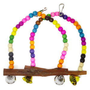 Perchoir d'entraînement multicolore pour perroquet, accessoire de cage, jouet balançoire pour oiseaux, idéal pour les tours de volière - Product Image 5