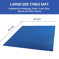 Tapis de Mahjong Bleu Uni Personnalisé Antidérapant avec Sac de Rangement pour Fêtes et Réunions à Domicile