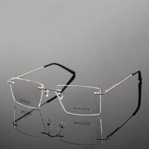 Gọng Kính Không Vành Cỡ Lớn Gọng Kính Titan Tinh Khiết Vuông - Product Image 3