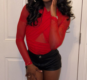 Viviblook บอดี้สูทสตรีแบบ D25BS454บอดี้สูทเซ็กซี่แขนยาวคอแบบไขว้สีพื้นใหม่ฤดูใบไม้ร่วง - Product Image 6