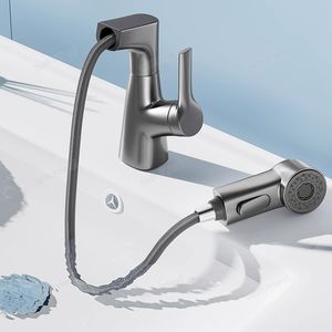 Grifo de lavabo de siete fuentes giratorio de 360 grados de lujo moderno, grifo de agua fría y caliente de aleación para mezclador de lavabo de baño - Product Image 3