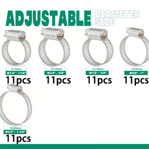 Baiguluo Stainless Steel Single Ear Hose Clamp Set 56pcs Metric 25mm General Industry Pipe Clamps - Product Image 3