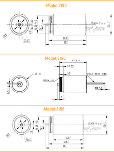 Motor BLDC 3163 con conexión triangular, bajo ruido, larga vida útil - Product Image 3