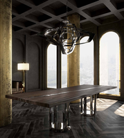 Luminaire suspendu géométrique en acier, style moderne minimaliste et luxueux, pour hall d'hôtel, îlot de cuisine, salle à manger, décoration intérieure