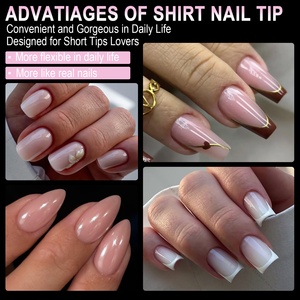 Puntas de Uñas Postizas Transparentes Semitransparentes de 504 Piezas en Bolsa, Forma Trapezoidal, Sin Lija, <span class=keywords><strong>Manicura</strong></span> sin Costuras - Product Image 4