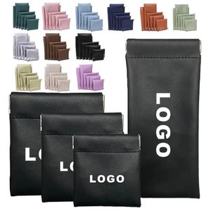 Sac cosmétique promotionnel personnalisé en cuir PU avec logo, porte-monnaie et trousse de toilette pour rouge à lèvres - Product Image 1