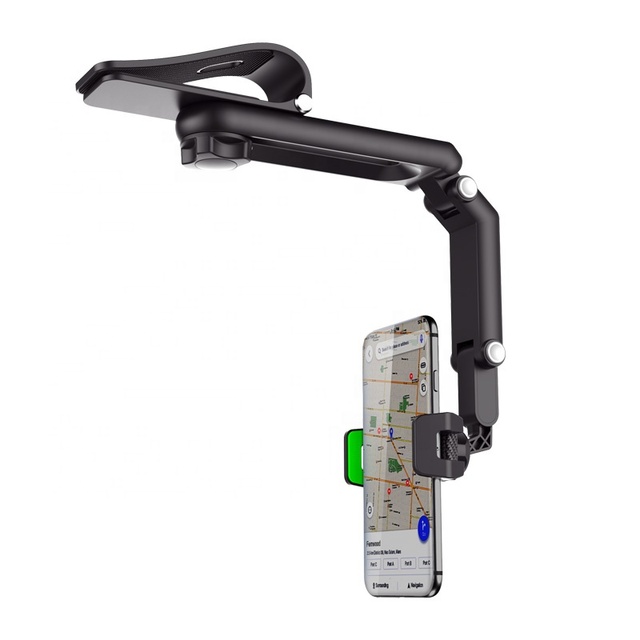 Multi-function Rotatable Rear View Mirror Phone Holder Car Clip Sun Visor Cell Phone Holder