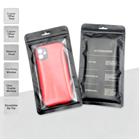 Sac à fermeture éclair en polyéthylène résistant à l'humidité imprimé sur mesure pour l'emballage d'accessoires de téléphonie mobile