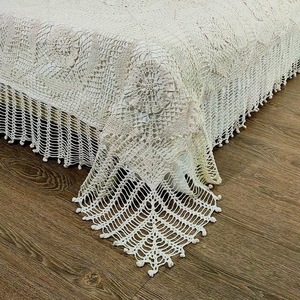 <span class=keywords><strong>Couvre</strong></span>-<span class=keywords><strong>lit</strong></span> en crochet fait main, écologique, toutes saisons, grande taille, extra large, motif géométrique, style simple, literie - Product Image 5
