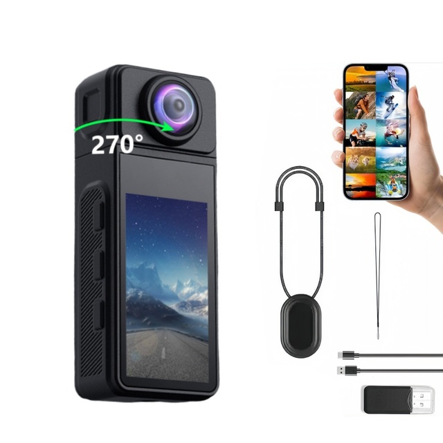 2K Thumb Camera, 4K WiFi Pocket Mini Body Cam, Wearable Pocket Cam with Magnetic Lanyard, Sports Small Thumb Action Camera