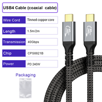 Câble de données USB Type-C ULT-unite USB4 240W 5A à charge rapide 40 Gbps avec connecteur plaqué or et puce E-marker, entièrement fonctionnel