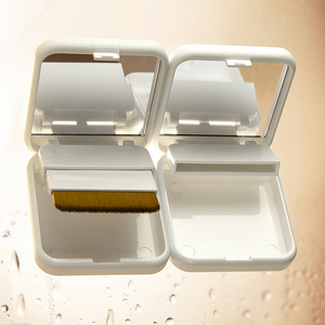 方形定制化妆品空粉盒带镜子带刷子的压粉盒 - Product Image 2