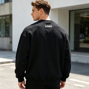 Sudadera de diseño de moda OEM para hombre, cuello redondo, efecto desgastado, oversize, 500 g, 100 % algodón, estilo vintage. - Product Image 5