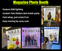 Boîte de photomaton portable de style magazine, taille personnalisée, pliable, pour mariage sur mesure