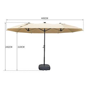 MOJIA Market Umbrella <span class=keywords><strong>Parasol</strong></span> De <span class=keywords><strong>Jardin</strong></span> Sombrilla De <span class=keywords><strong>Jardin</strong></span> Payung Taman Impermeable 14ft Solar LED Patio Paraguas para exteriores - Product Image 6
