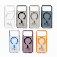 Étui de téléphone magnétique haute transparence pour iPhone, coque antichoc, coque arrière en PC avec anneau magnétique