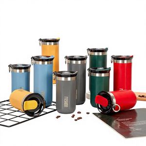 Vente en gros de gobelets à café en acier inoxydable à double paroi avec logo <span class=keywords><strong>personnalisé</strong></span>, avec couvercle, en 350 ml et 450 ml, pour le bureau et les voyages - Product Image 2