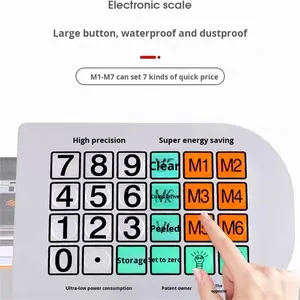 वाणिज्यिक छोटे टेबलटॉप इलेक्ट्रॉनिक स्केल हाथ रॉड 50 किलोग्राम क्षमता मूल्य गणना के साथ - Product Image 3