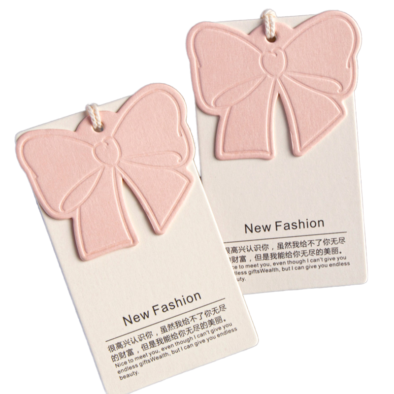 Wholesale New Design Paper Price Tags & Hang Tags Transparent Custom Labels for Clothing Brand Hand Tag