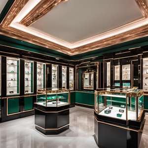 ハイエンドカスタマイズされたマウントデザインLEDライトソリッドウッドドアスライドディスプレイキャビネットスカーフネックレスジュエリー用ガラス - Product Image 2