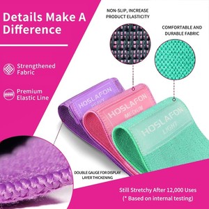 ソフトポリエステル生地抵抗バンドセット<span class=keywords><strong>3</strong></span>ポータブルループストリップジムフィットネストレーニングバンドヒップ戦利品バッグ - Product Image 5