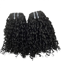 Prix de gros Cheveux humains Remy 100% vietnamiens, Trame double cousue à la machine, pour coiffures bouclées Pixie, Vente chaude 1 #   Extensions de cheveux en lots
