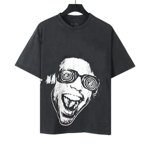 เสื้อยืดลายดาวสไตล์อเมริกันย้อนยุค Hell High Street ทรงหลวม ใส่ได้ทั้งชายหญิง ผ้าฝ้าย 100% แขนสั้น แบรนด์แฟชั่นสุดฮิต - Product Image 5