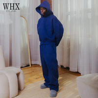 Ensemble survêtement streetwear personnalisé pour homme, coupe oversize, 100% coton, pantalon de jogging et sweat à capuche amples, modèle vierge pour fabricant
