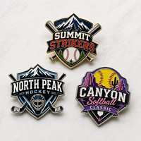 Badges de revers personnalisés en métal émaillé pour équipes sportives – Pins de tournoi de baseball, hockey, softball