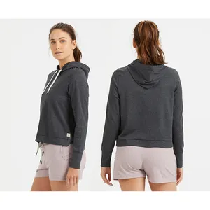 Cropped Lengte Hooded Sweatshirt Crop Hoodie Katoen Luxe Hoodies Rijpe Dames Sweatshirts