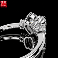 Bague de luxe en argent sterling 925 plaqué or avec trois pierres de moissanite, sertie à griffes, formes multiples, bijoux de fiançailles et de mariage pour femme