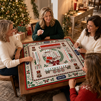 Juego de Mahjong Americano Personalizado, 160 Fichas con Jokers, 4 Capas, Cascanueces Navideño Rojo y Verde, Juego Familiar para 4 Jugadores