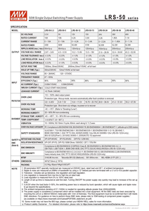 Fuente de Alimentación LRS 50 5 5V 10A 50W Mean Well SMPS, Convertidor de Corriente Alterna a Corriente Continua con Carcasa Metálica para Aplicaciones Industriales y LED - Product Image 5