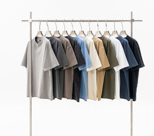 Logo personnalisé 275 GSM 100% coton goutte épaule T-shirt col rond T-shirt Vintage délavé à l'acide surdimensionné T-shirt pour hommes - Product Image 1