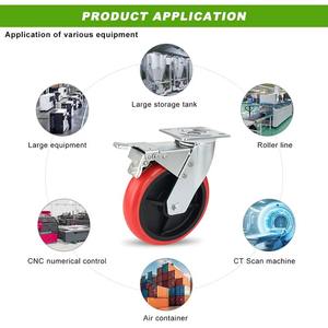 Großhandels produkt 4 Zoll 5 Zoll 6 Zoll 8 Zoll Hochleistungs-Polyurethan Pu starre drehbare Lenkräder - Product Image 3