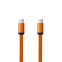 Kabel Data Datar USB-A ke Type-C 3A Pengisian Cepat dengan Konduktor Tembaga, Lapisan Aluminium Alloy dan Nilon untuk Ponsel
