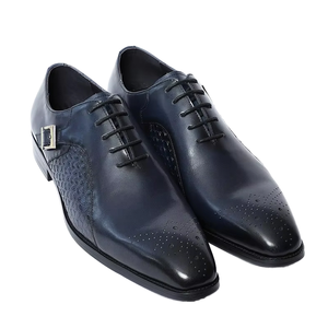 Zapatos de Vestir de Cuero para Hombre, Talla Grande, con Cordones, Punta Cuadrada, Plantilla EVA, Primavera-Verano, Modelo XBS-L031-F90, Alta Calidad - Product Image 1