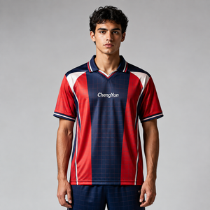 Camiseta <span class=keywords><strong>de</strong></span> Fútbol con Patrón Geométrico, Camiseta <span class=keywords><strong>de</strong></span> Fútbol con Bloques <span class=keywords><strong>de</strong></span> Color Intensos, <span class=keywords><strong>Camisetas</strong></span> Deportivas Retro Personalizadas - Product Image 1