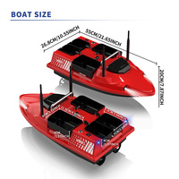 Bateau d'appâtage RC Flytec V803 Rouge à 4 compartiments et 2 vitesses pour la pêche à la carpe