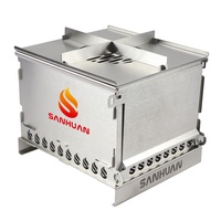 Réchaud de camping pliable en acier inoxydable, mini, facile à nettoyer, pour la randonnée, barbecue portable sans fumée