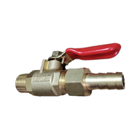 Small Red Handle Brass Gas Stove Valve 1/4 Outer Thread Insertion Pagoda Head Threaded Connection Ball Valve Product Category