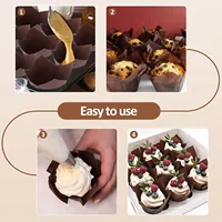 50 moules à muffins en papier en forme de tulipe, résistants à l'huile, pour la cuisson et la décoration de cupcakes, boîtes à muffins, étuis à muffins