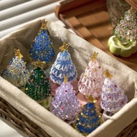Cadeaux de Noël, verrerie, décorations de voiture et de bureau, sapin de Noël en verre, artisanat coloré, ornements