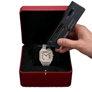 D Couleur VVS Moissanite Affichage Analogique Bracelet En Acier Inoxydable Montre Unisexe Classique 20mm Plein Diamants ETA Mouvement Cadran En Verre Alliage - Product Image 5