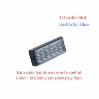 Zweifarbige 12 LED Warnleuchte Rot Blau Gelb Weiß Grün Stroboskop-Licht LTD146
