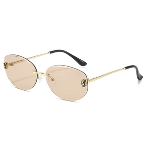 Lunettes de soleil tendance tête de <span class=keywords><strong>serpent</strong></span> pour femme 2026 – Nouveauté été, sans monture, ovales, de marque, verres taillés, pour femme - Product Image 4