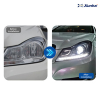Ensemble de phares LED laser avec feux de jour séquentiels pour Mercedes Classe C W204 2011-2014 Berline - Pièces de mise à niveau