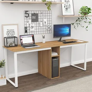 Furnitur Kantor Produsen Papan Meja Kayu Meja Komputer Meja Tulis Super Besar dengan untuk Dua Komputer